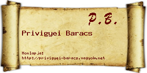 Privigyei Baracs névjegykártya